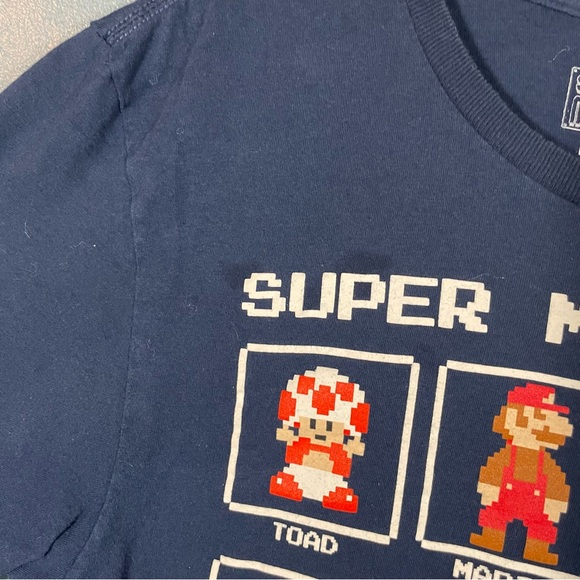 Super Mario Bros. Men’s Blue Graphic Print Short Sleeve Crewneck Tee Size M - Picture 3 of 4